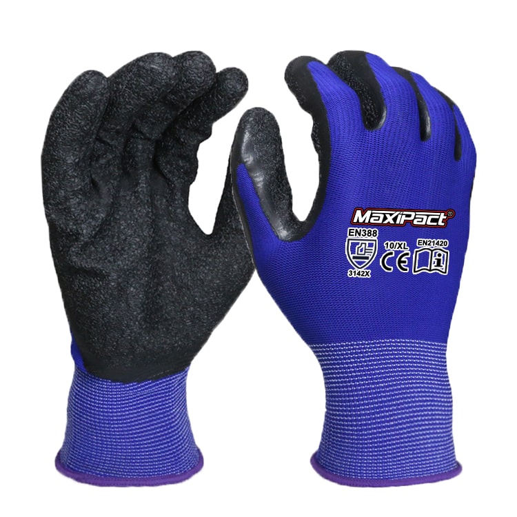 Latex Coated Work Gloves - Royalblue Shell | Maxglove.com
