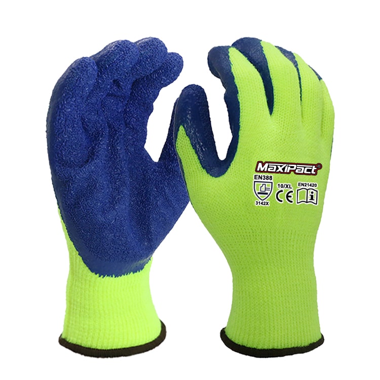 Fluorescent Green Rubber Coated Hand Gloves | Maxglove.com