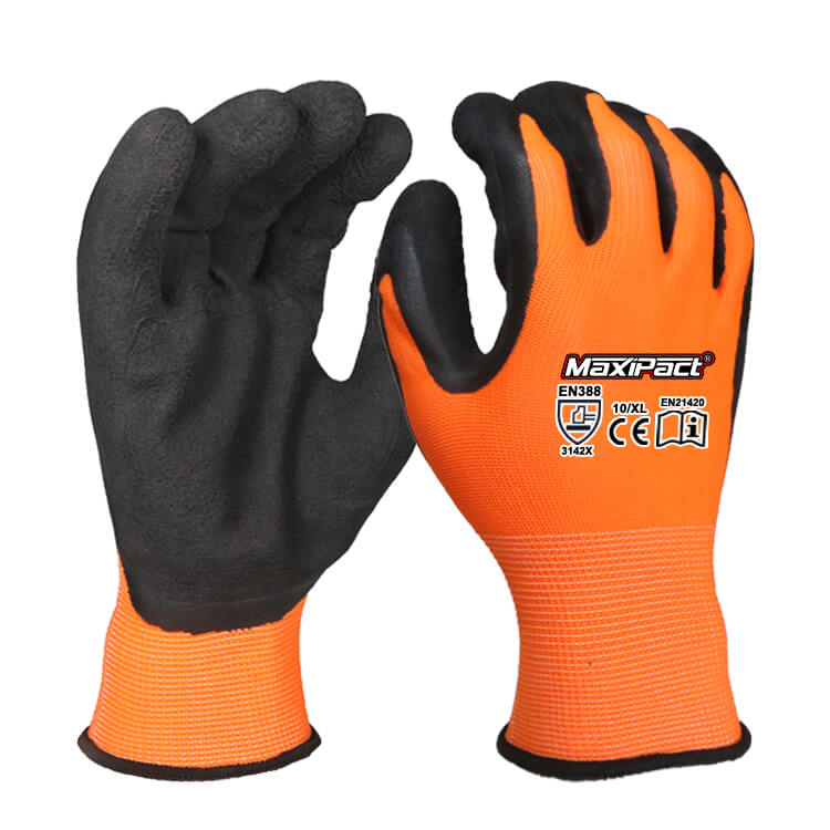 Hi-Vis Latex Foam Gloves - Seamless Knit