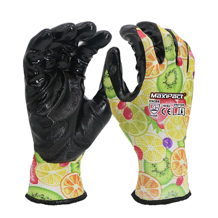 Printing Polyester Nitrile Coated Hand Gloves | MaxGlove.com