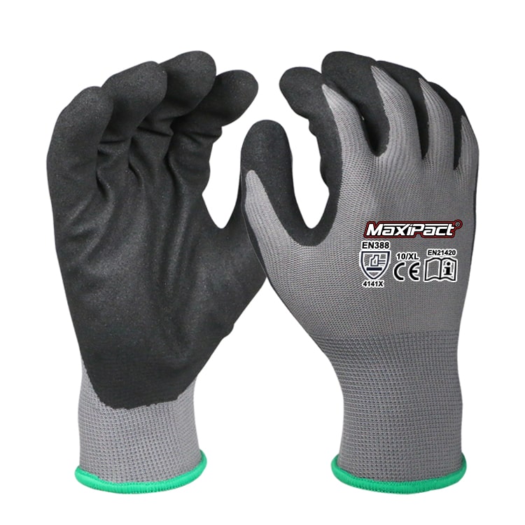Polyester Sandy Nitrile Gloves Oil Resistance | Maxglove.com