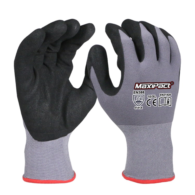 Red Nitrile Dipped Sandy Finish Glove