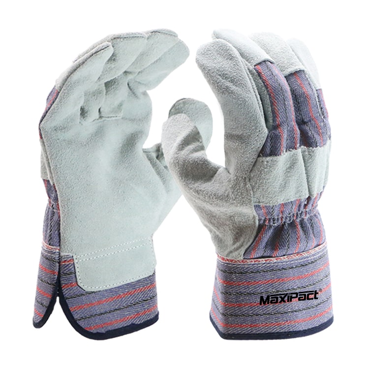 candy stripe leather work gloves