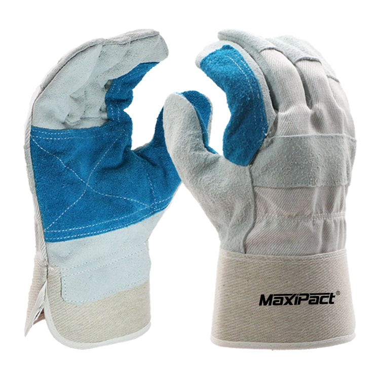 reinforcement palm leather work gloves