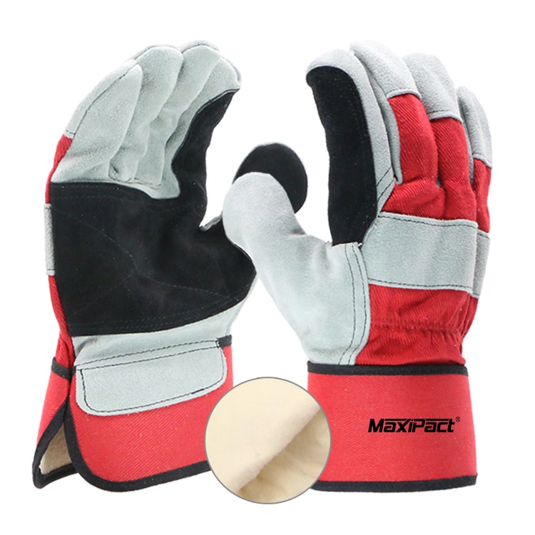 warm leather gloves working