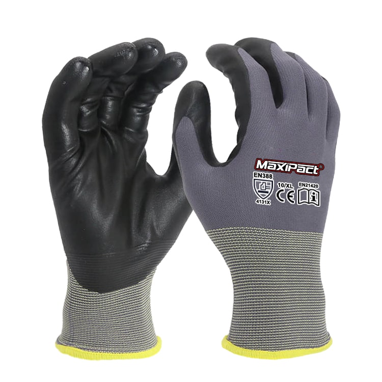 Grey Superfine Nitrile Micro-Foam Coated Gloves | MaxGlove.com