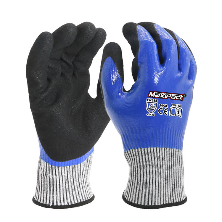 Seamless Knit Nitrile Double Dip Sandy Finish Gloves | MAX GLOVE