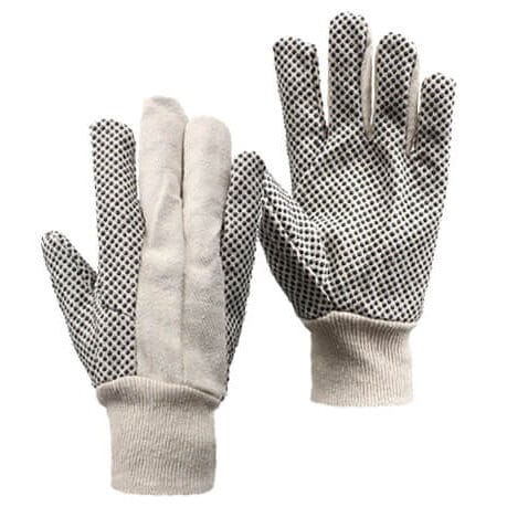 Polka dots canvas gloves
