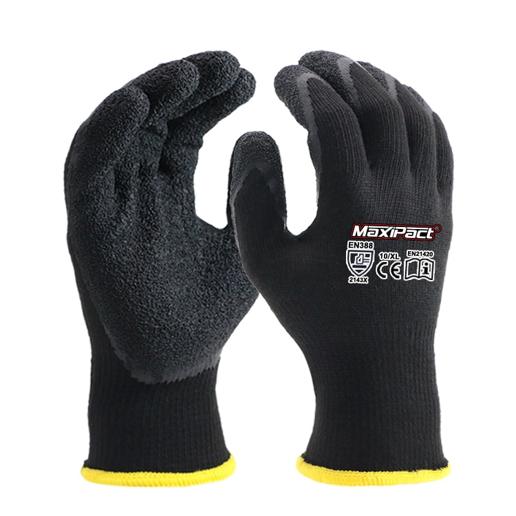 Black Crinkle Latex Gloves | MAX GLOVE