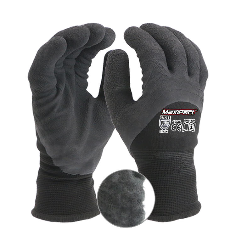 3/4 Coated Latex Foam Glove Winter Thermal | Maxglove.com