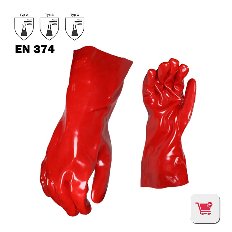 EN374 PVC Dip Chemical Proof Long Sleeve Glove