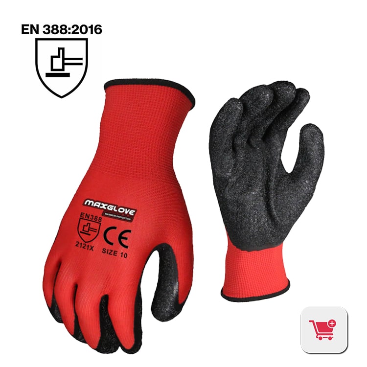 EN388 Crinkle Latex Work Glove