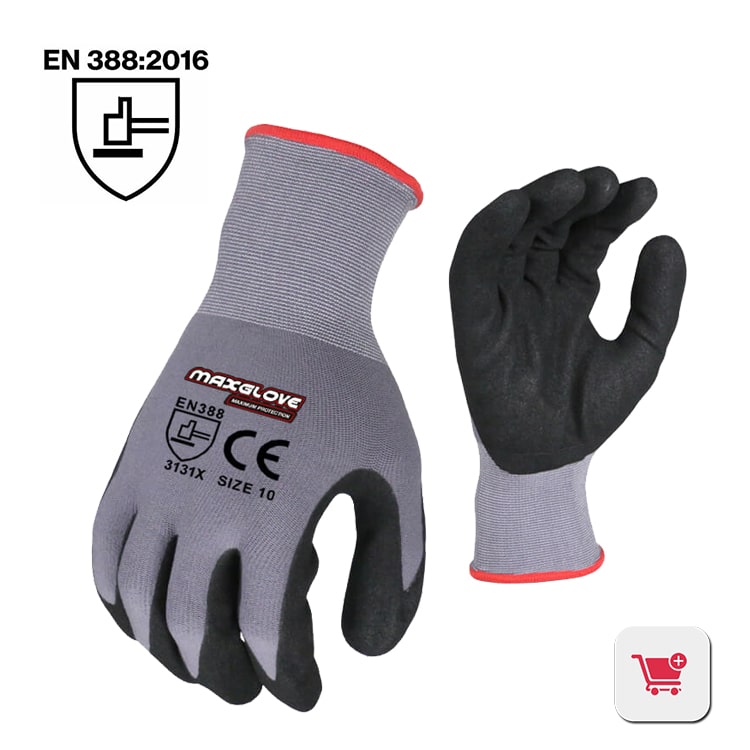EN388 Nitrile Sandy Work Glove