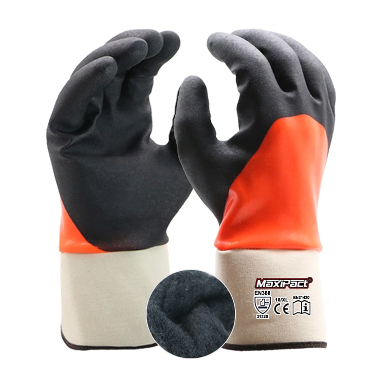 Thermal Sandy PVC Double Gloves Open Cuff | MAX GLOVE