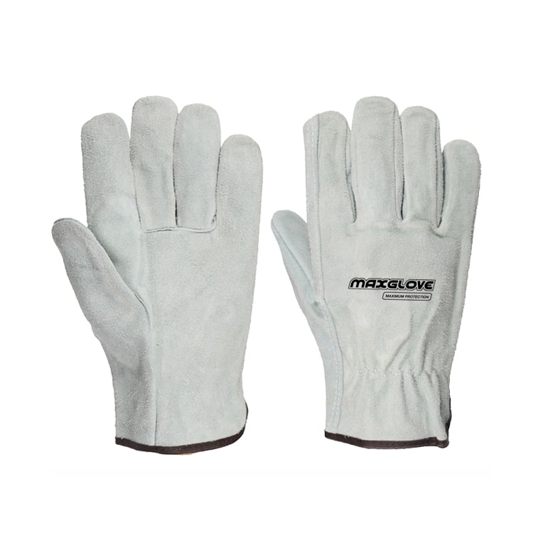 Cow Split/Grain Work Gloves Elastic Wrist | MAX GLOVE