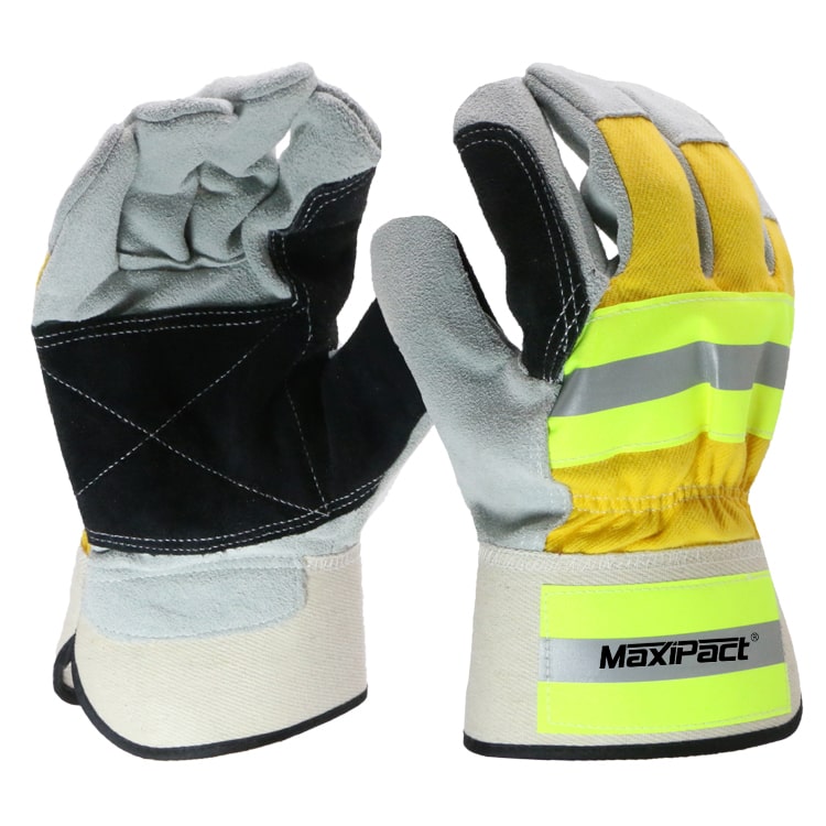 Fluorescence Leather Grip Gloves | MAX GLOVE
