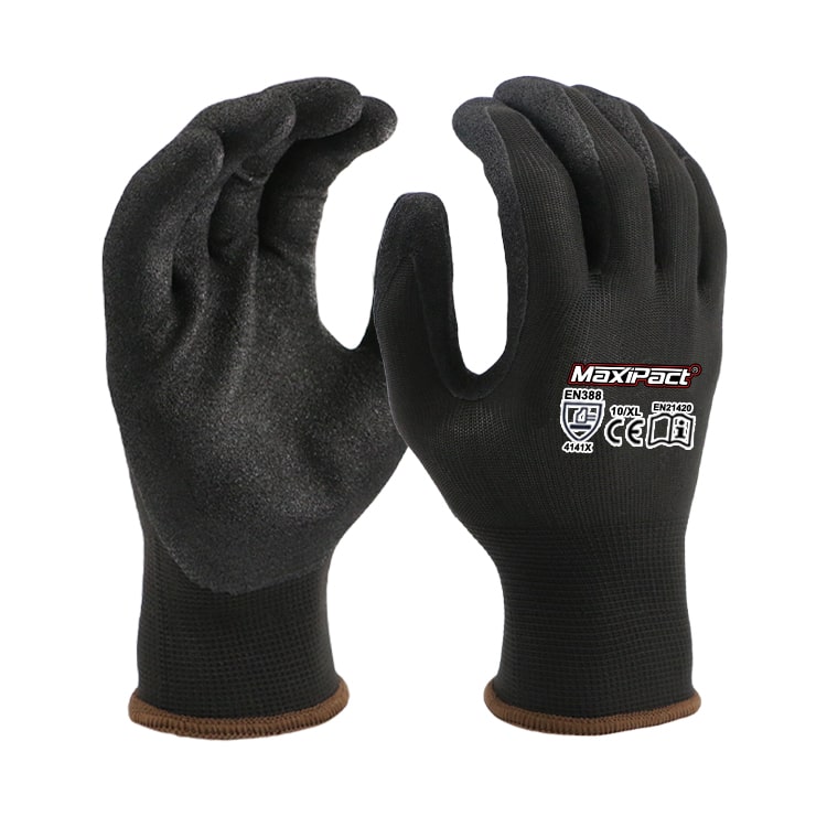 Sandy Nitrile 13G Gloves Black | MaxGlove