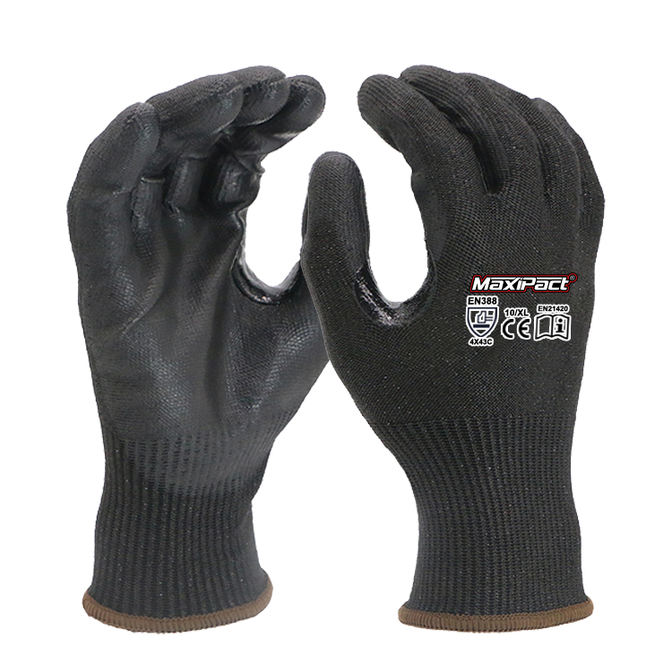 Black Cut Resistant Safety Gloves